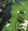 The eighth hole at The Club at Emerald Hills is a long straight away with water down the right side.